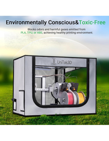 Cubierta para Impresora 3D UniTak3D Bambu Lab A1 82.5x58.5 cm Gris