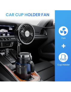 Ventilador USB 6" Suteng con Soporte para Taza Automotriz 2 en 1 2