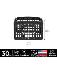 Parque para Perros IRIS USA 4 Paneles 60 cm Negro 2