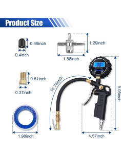 Medidor de Presión de Neumáticos Digital SMILFUY con Inflador 250 PSI 2