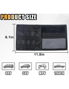Organizador Táctico de Visera de Coche GLSOWEE Nylon 30x15.5cm 2