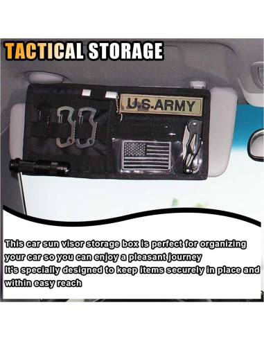 Organizador Táctico de Visera de Coche GLSOWEE Nylon 30x15.5cm