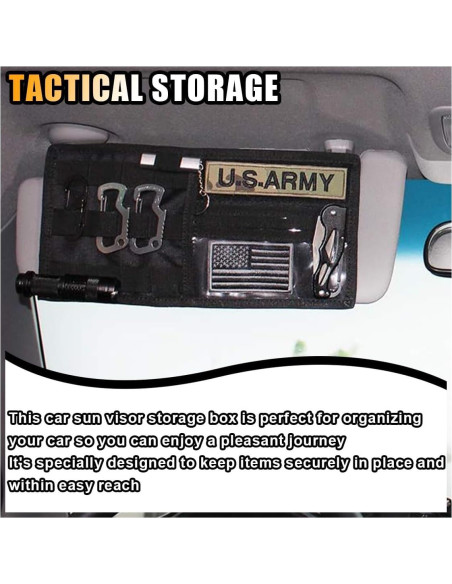 Organizador Táctico de Visera de Coche GLSOWEE Nylon 30x15.5cm Organizador Táctico de Visera de Coche GLSOWEE Nylon 30x15.5cm