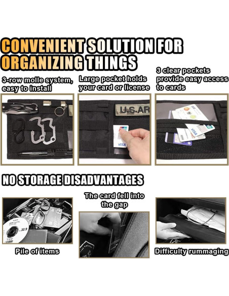 Organizador Táctico de Visera de Coche GLSOWEE Nylon 30x15.5cm Organizador Táctico de Visera de Coche GLSOWEE Nylon 30x15.5cm