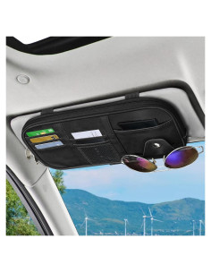 Organizador de Visera de Coche Middrivr - Bolsa de Almacenamiento PU 29x16cm