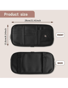 Organizador de Visera de Coche Middrivr - Bolsa de Almacenamiento PU 29x16cm 2