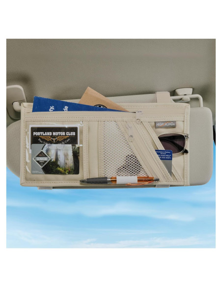 Organizador de Visera de Coche High Road PVBLACK con Bolsillos