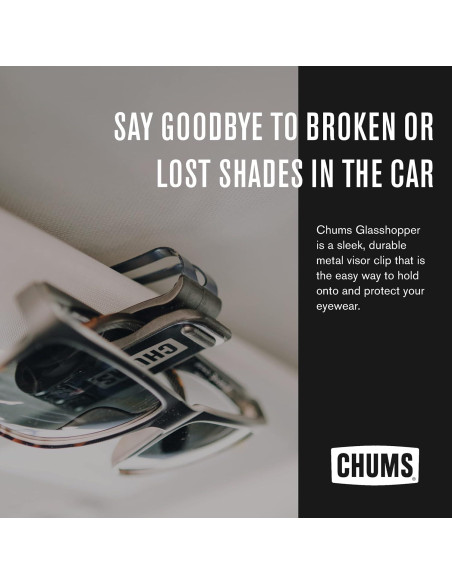 Chums Glasshopper Clip - Soporte de gafas para visera Plata