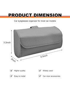 Soporte de Gafas de Sol MUQIDA para Visera de Coche - Gris 2
