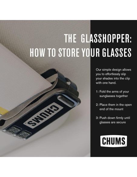 Chums Glasshopper Clip - Soporte de gafas para visera Plata