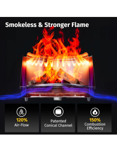 Hoguera Sin Humo EAST OAK Fuoco 54 cm Acero Inoxidable 2
