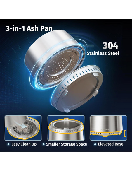 Hoguera Sin Humo EAST OAK Fuoco 54 cm Acero Inoxidable