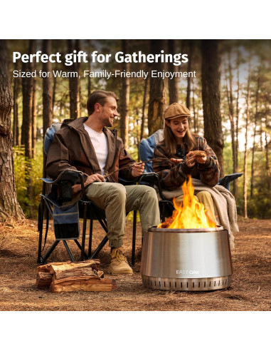 Hoguera Sin Humo EAST OAK Fuoco 54 cm Acero Inoxidable