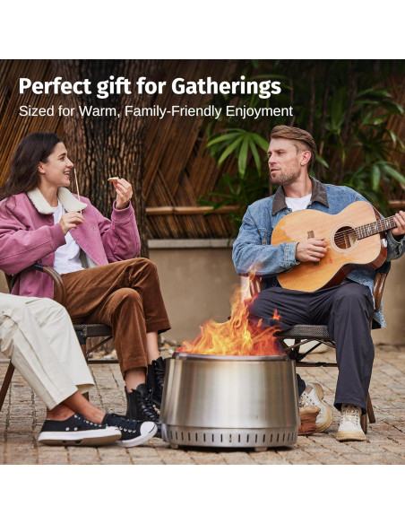 Hoguera Sin Humo EAST OAK Fuoco 54 cm Acero Inoxidable