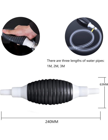Bomba Manual de Sifón KERUI.1ST 2.99m para Gasolina y Líquidos Bomba Manual de Sifón KERUI.1ST 2.99m para Gasolina y Líquidos