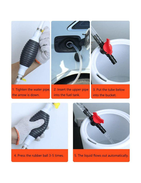 Bomba Manual de Sifón KERUI.1ST 2.99m para Gasolina y Líquidos Bomba Manual de Sifón KERUI.1ST 2.99m para Gasolina y Líquidos