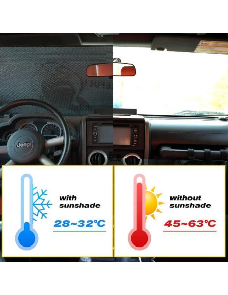 Protector Solar Plegable MusixiA para Parabrisas Jeep Wrangler