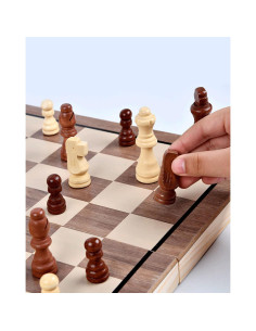 Juego de Ajedrez Magnético de Madera 38x38cm con 2 Reinas 2