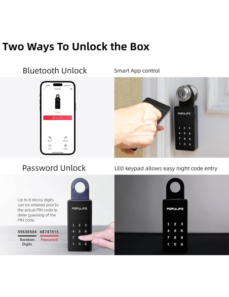 Caja de Llave Inteligente Populife K2 Bluetooth Resistente al Agua