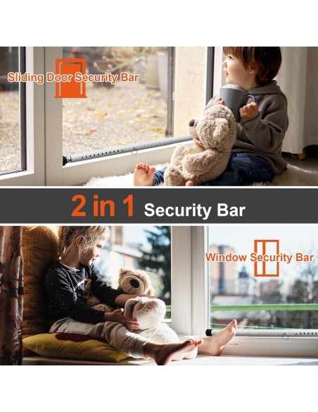 Barra de Seguridad Ajustable JAOTREL para Puertas y Ventanas