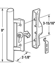 Manija de Puerta Corredera Prime-Line C 1018 Gris con Madera 2