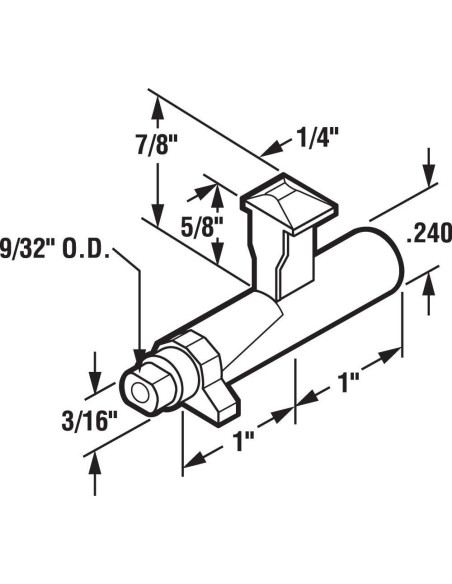 Manija de Puerta Corredera Prime-Line C 1018 Gris con Madera