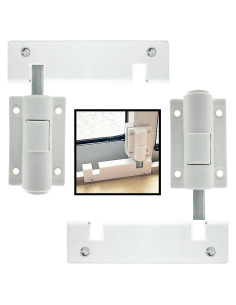 Cerradura de Pie ReigaHood para Puerta Corredera - 2 Paquete Blanco
