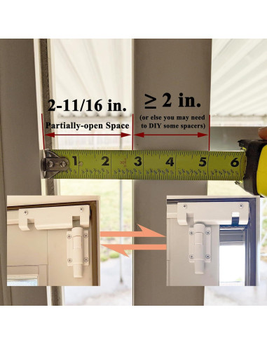 Cerradura de Pie ReigaHood para Puerta Corredera - 2 Paquete Blanco