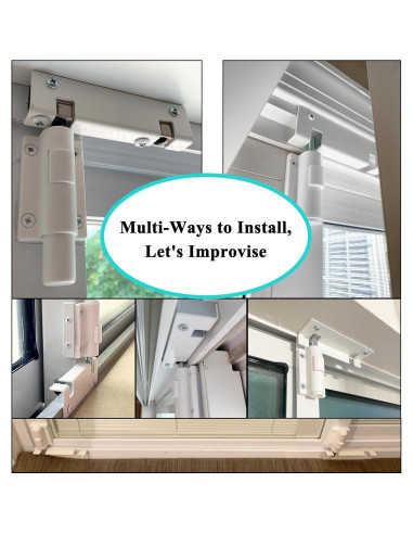 Cerradura de Pie ReigaHood para Puerta Corredera - 2 Paquete Blanco