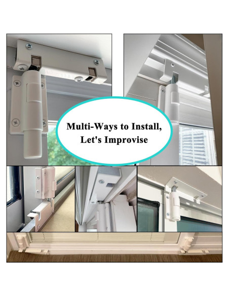 Cerradura de Pie ReigaHood para Puerta Corredera - 2 Paquete Blanco