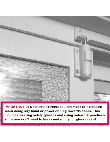 Cerradura de Pie ReigaHood para Puerta Corredera - 2 Paquete Blanco