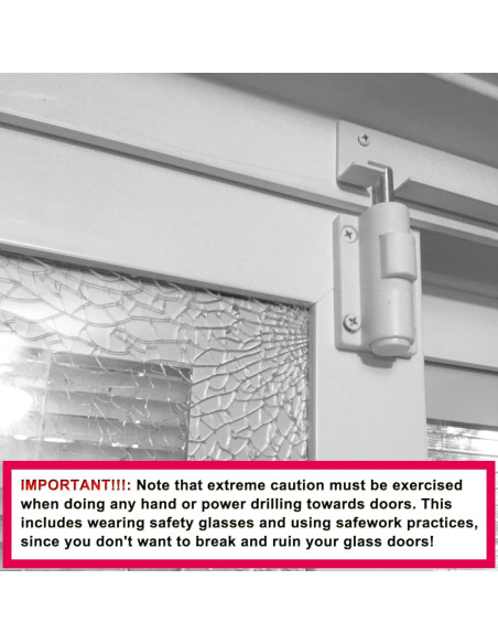 Cerradura de Pie ReigaHood para Puerta Corredera - 2 Paquete Blanco