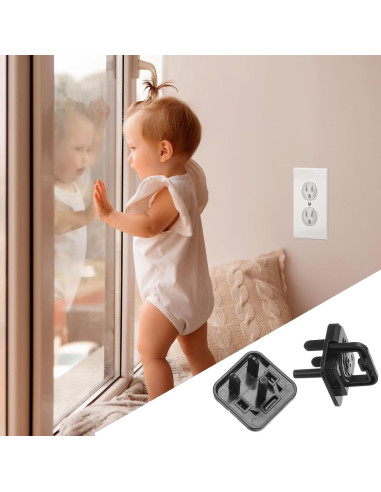 Cubiertas de Enchufe MECCANIXITY 20 Piezas Negro ABS