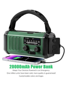 Radio Meteorológica de Emergencia Juvihuxy 20000mAh Verde 2