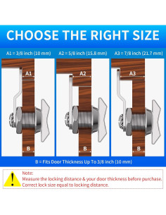 Cerradura de Leva Offset BEBOBLY 5 Piezas Sin Llave 100% Metálica 2