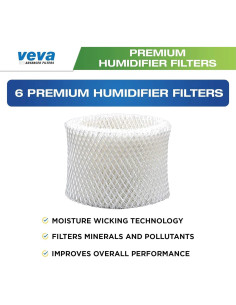6 Filtros de Humidificador VEVA Premium para Honeywell Filtro A 2