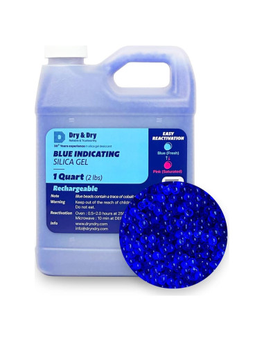 Gel de Sílice Indicador Azul 0.91 kg - Perlas 3-5 mm Reutilizables