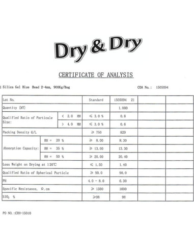 Gel de Sílice Indicador Azul 0.91 kg - Perlas 3-5 mm Reutilizables