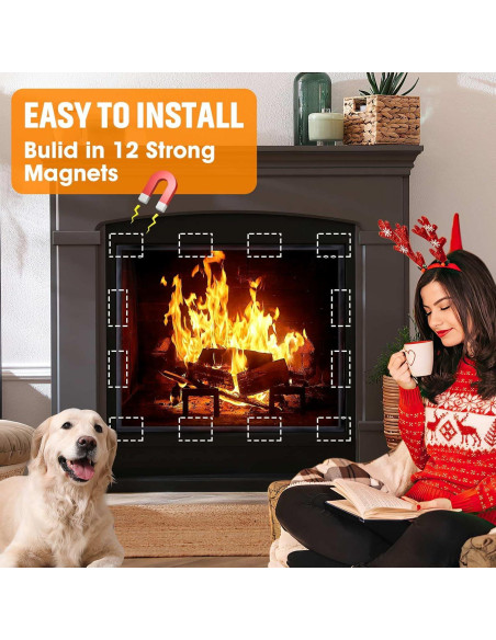 Cubierta Magnética para Chimenea CADARA 83.82x73.66 cm Ahorra Energía