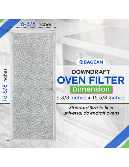 Filtro de Campana Downdraft Bagean 71002111 Paquete de 2