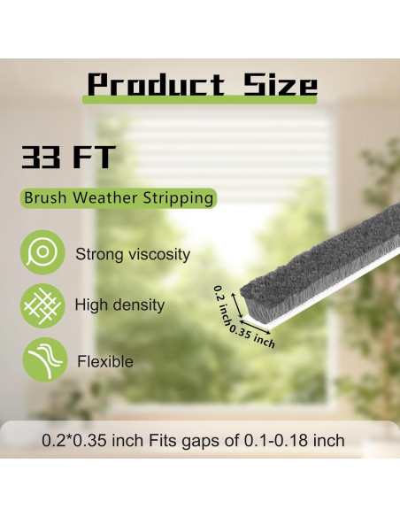 Cepillo de Sellado YIENFBEV 10m Fieltro Autoadhesivo Gris