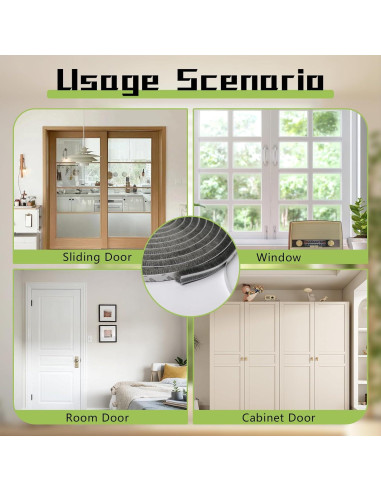 Cepillo de Sellado YIENFBEV 10m Fieltro Autoadhesivo Gris