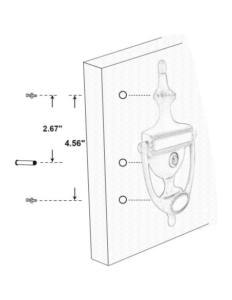 Agujero de puerta bronce QCAA tipo cuerda 18.7 cm con visor 160