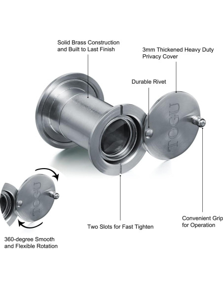 Mirador de Puerta TOGU TG3522YG Cromo Satinado 220 Grados