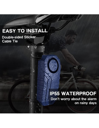 Alarma Antirrobo Inalámbrica WSDCAM 113dB para Bicicleta