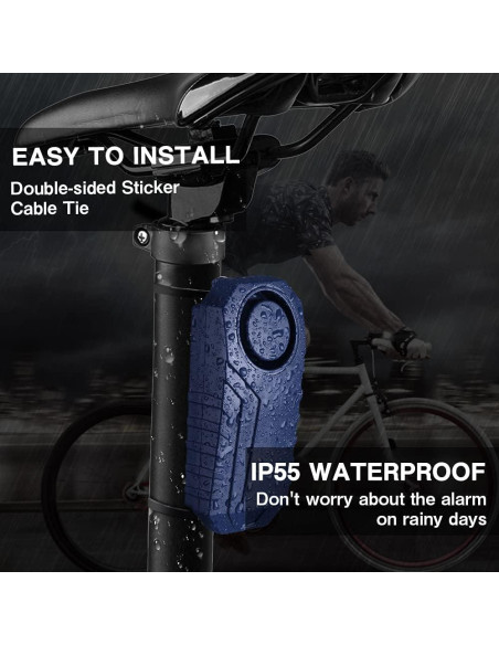 Alarma Antirrobo Inalámbrica WSDCAM 113dB para Bicicleta