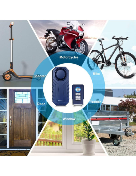 Alarma Antirrobo Inalámbrica WSDCAM 113dB para Bicicleta