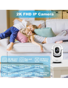 Cámara de Seguridad WiFi Cloarks CA42 2K Pan/Tilt 360 2