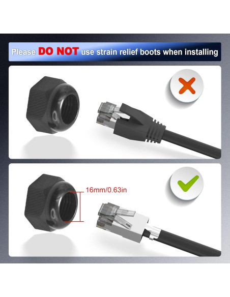 Acoplador RJ45 Impermeable VCE IP68 CAT6 Femenino 2-Pack