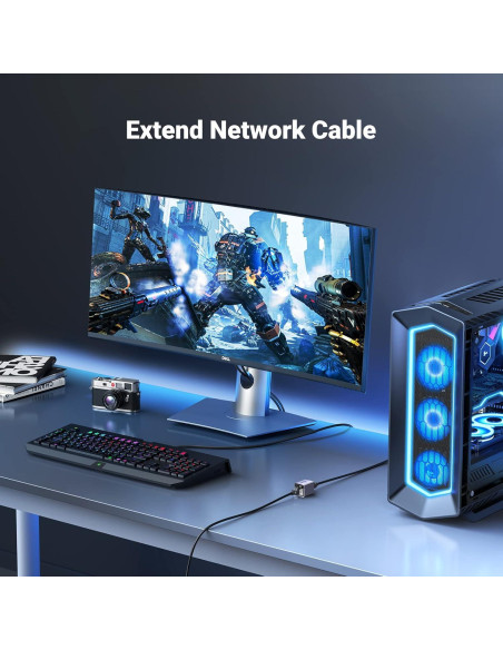 Extensor Ethernet UGREEN 10Gbps 10 Acopladores Cat8 Cat7 Cat6